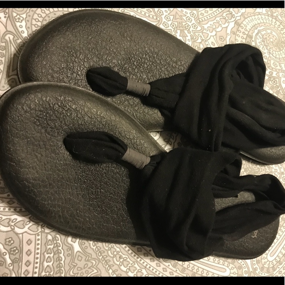 Black Sanuk Yoga Sling Sandals